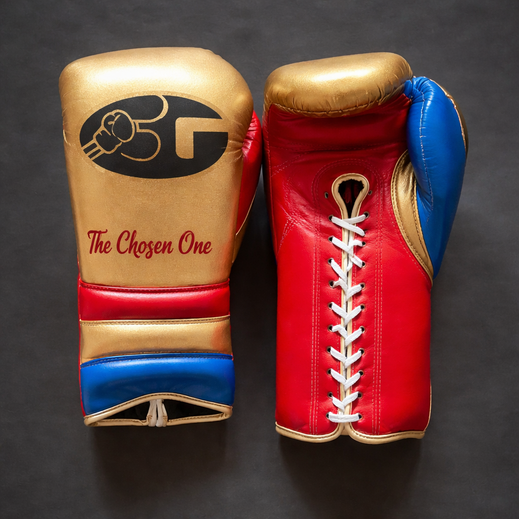 Fiest Boxing Gloves Lace-Up | Gold/Red/Blue