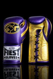 Fiest Boxing Gloves Lace-Up | Purple/Gold