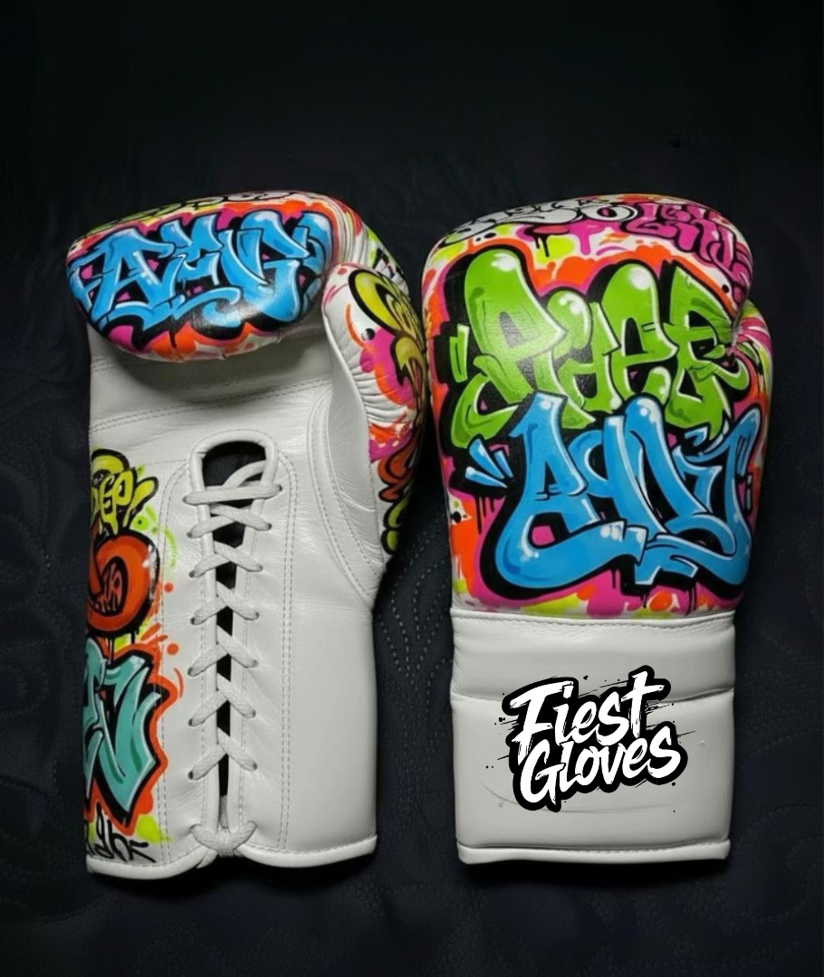 Fiest Winning Style Multi White Boxing Gloves Premium Training Pair
