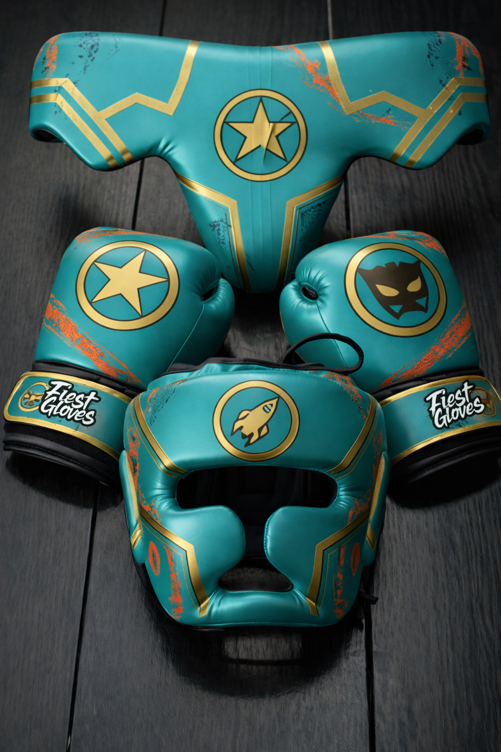 Fiest Boxing Set | Teal/Brown/Gold