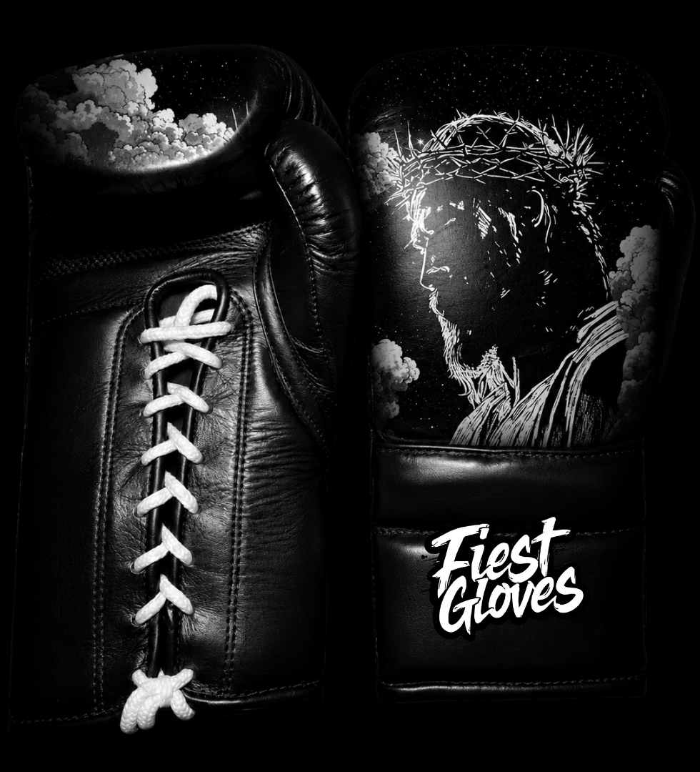Fiest Winning Style Black/Silver Boxing Gloves Beginner Training Gloves