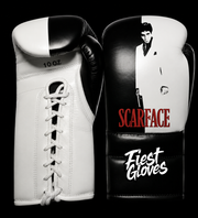 Fiest Winning Style Black/White Lace-Up Boxing Gloves Classic Training