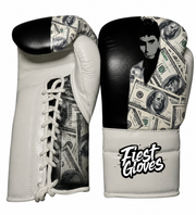 Fiest Winning Style White/Black Boxing Gloves Premium Quality