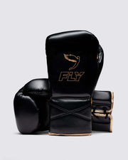 Fly Black/Gold Boxing Gloves Sparring Training Gloves