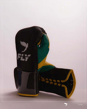 Fly Black/Green/Yellow Boxing Gloves Durable Sparring Gloves