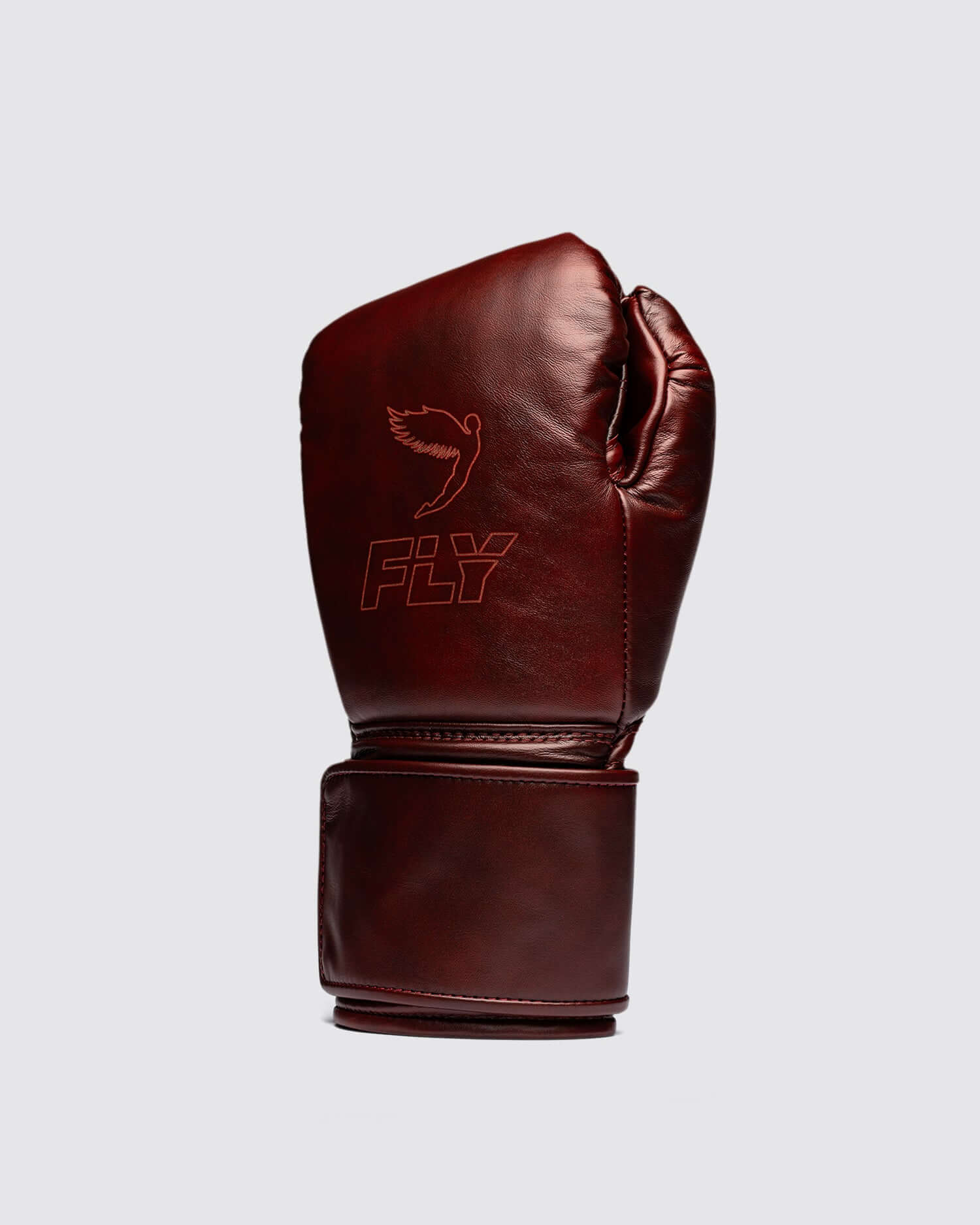 Fly Maroon Leather Boxing Gloves Classic Design Pair Back View