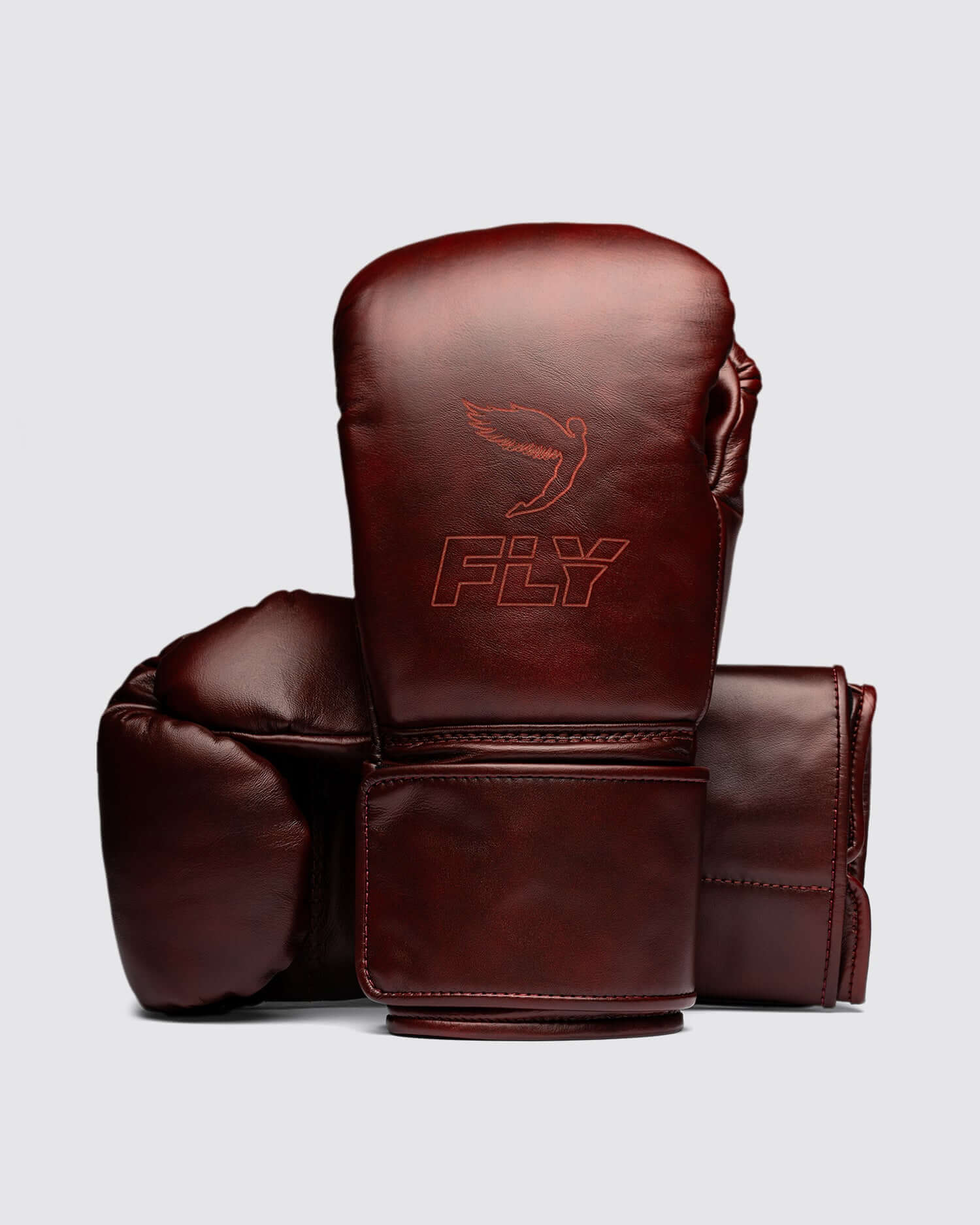Fly Maroon Leather Boxing Gloves Classic Design Pair
