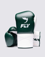 Fly Green/White Boxing Gloves Custom Fit Gym Training