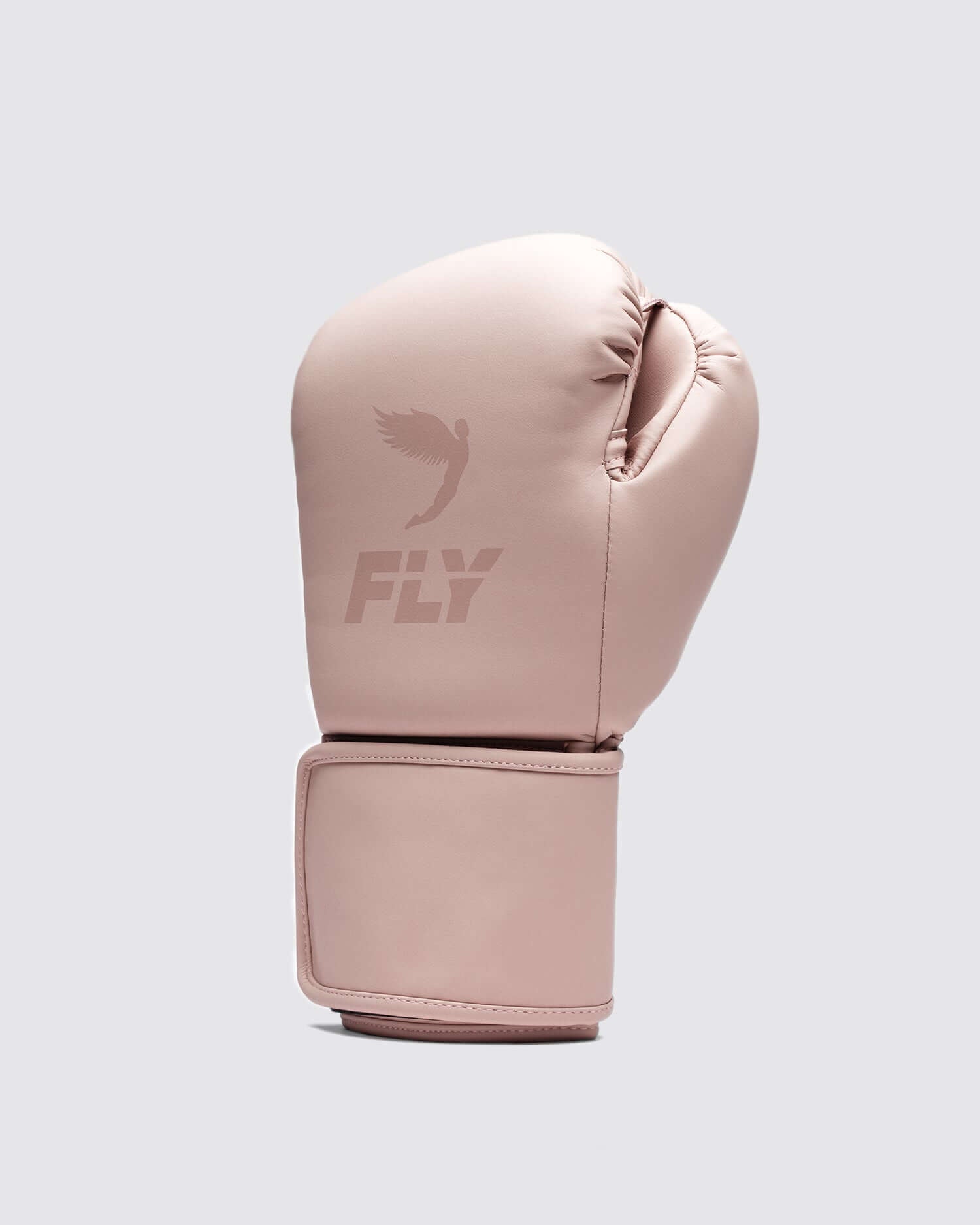 Fly Light-Pink Velcro Boxing Gloves Close Up Detail ack View