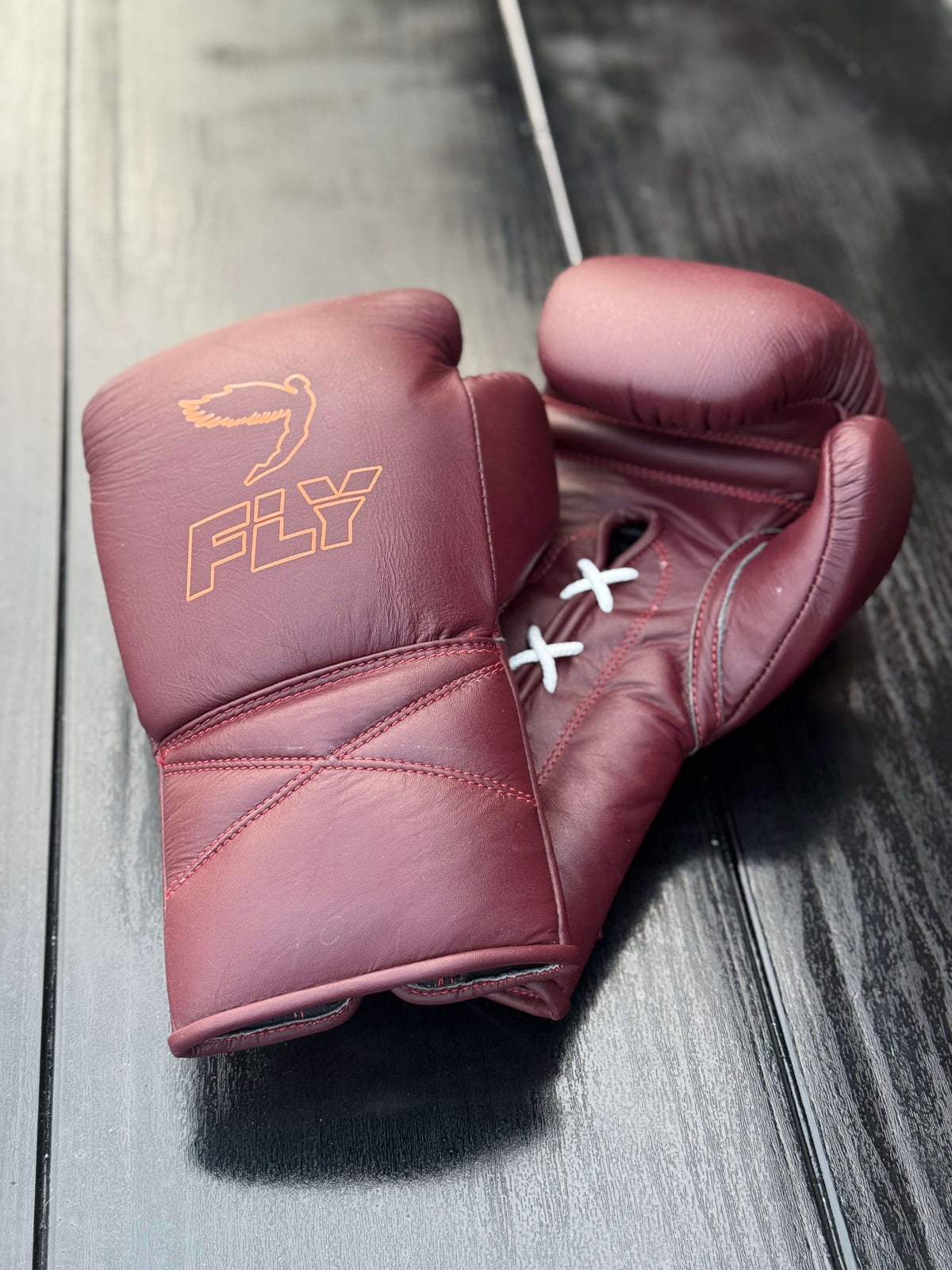 Fly Boxing Gloves Maroon Leather Training Gloves for Boxing