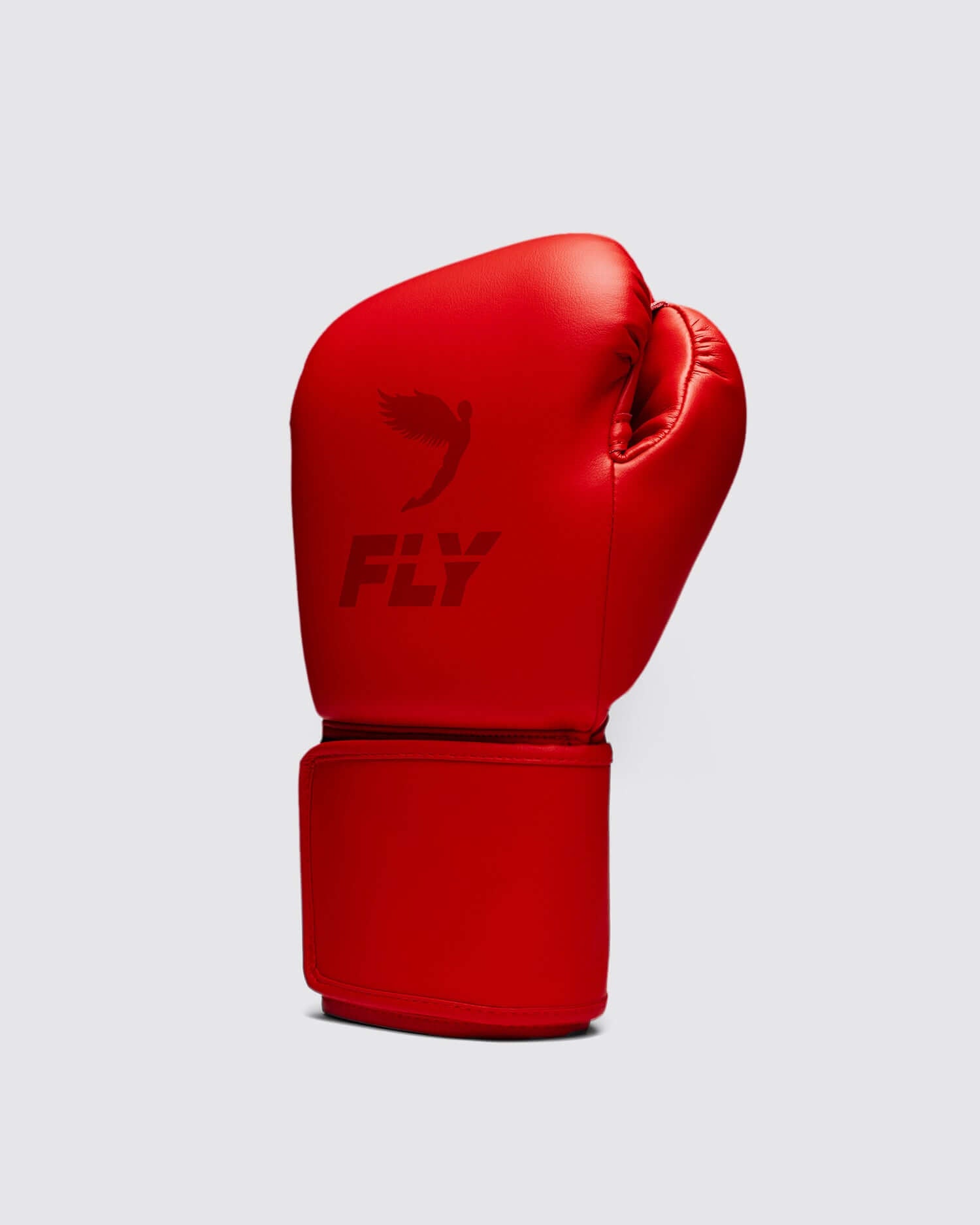 Fly Red Leather Boxing Gloves Custom Fit Training Back View