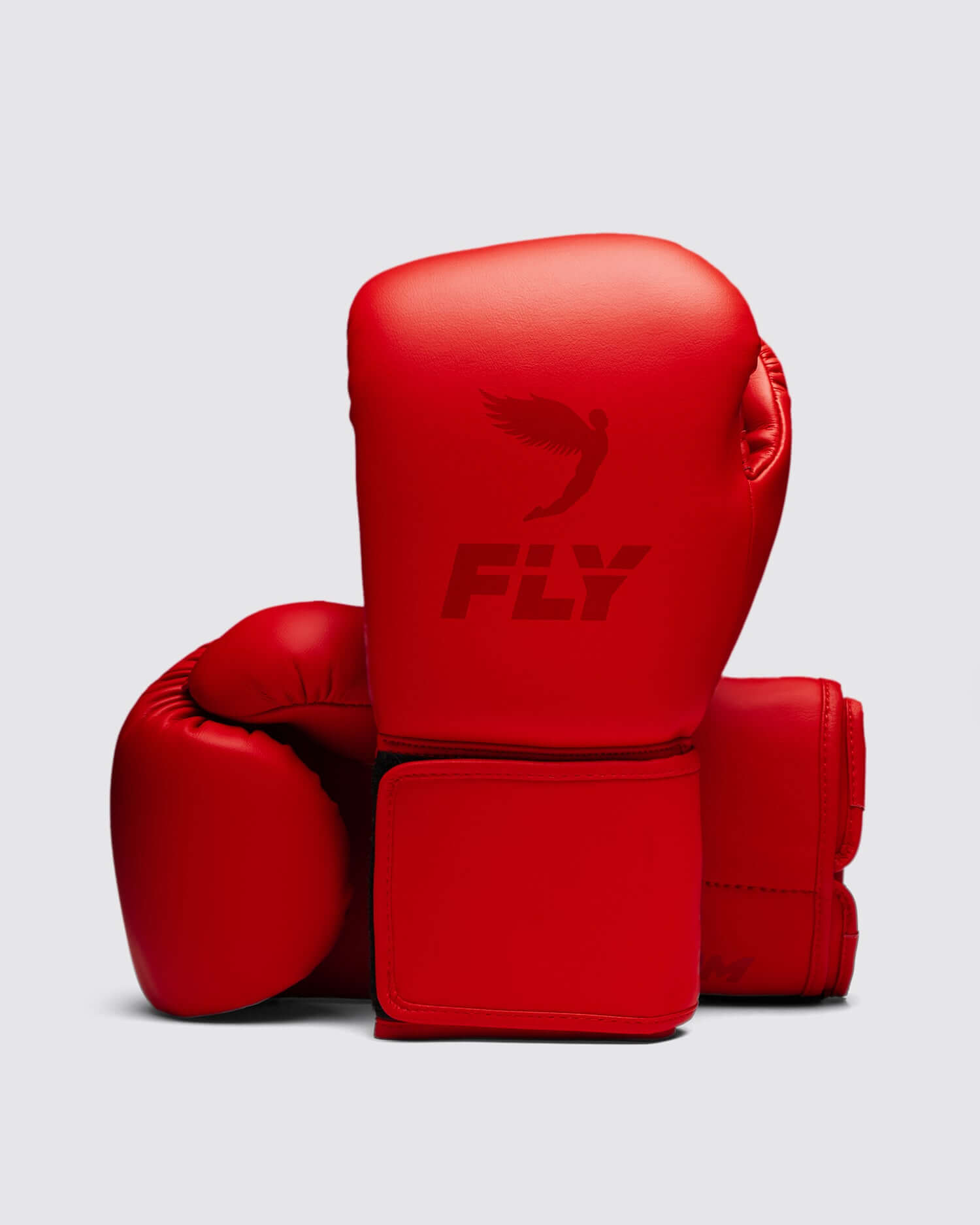 Fly Red Leather Boxing Gloves Custom Fit Training