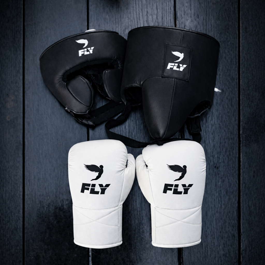 Fly Black/White Boxing Set Custom Training Gloves Bundle