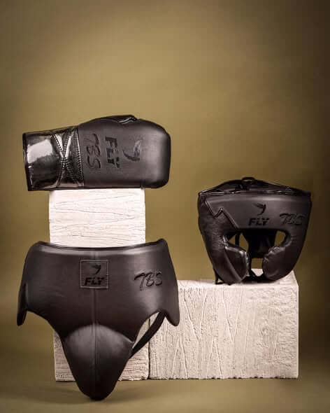 Fly Boxing Set Brown 14oz Gloves with Headguard Training Kit