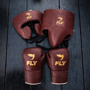Fly Maroon/Gold Boxing Set 14oz Gloves Full Gear Pack