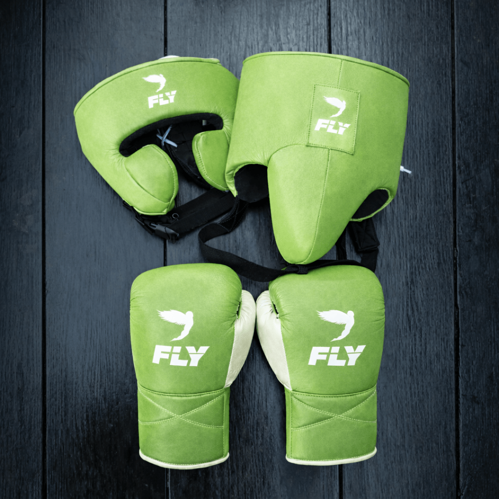 Fly Boxing Gloves Set Parrot/White Heavy Duty Training Collection