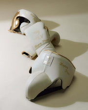 Fly White/Gold Boxing Set Heavy Duty Gloves Training Collection