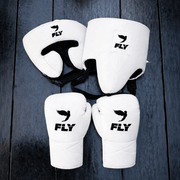 Fly White Boxing Set Fitness Training Gloves Headguard
