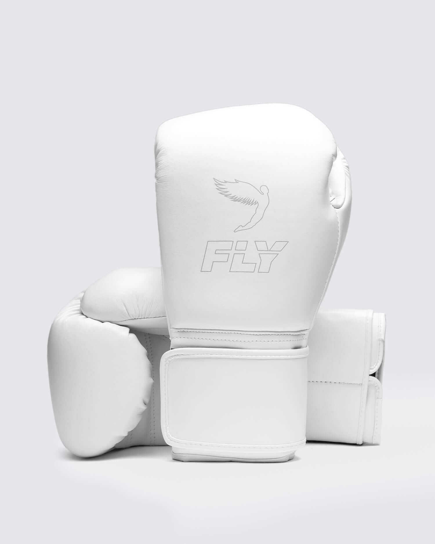 Fly White Boxing Gloves 14oz Premium Training Gloves