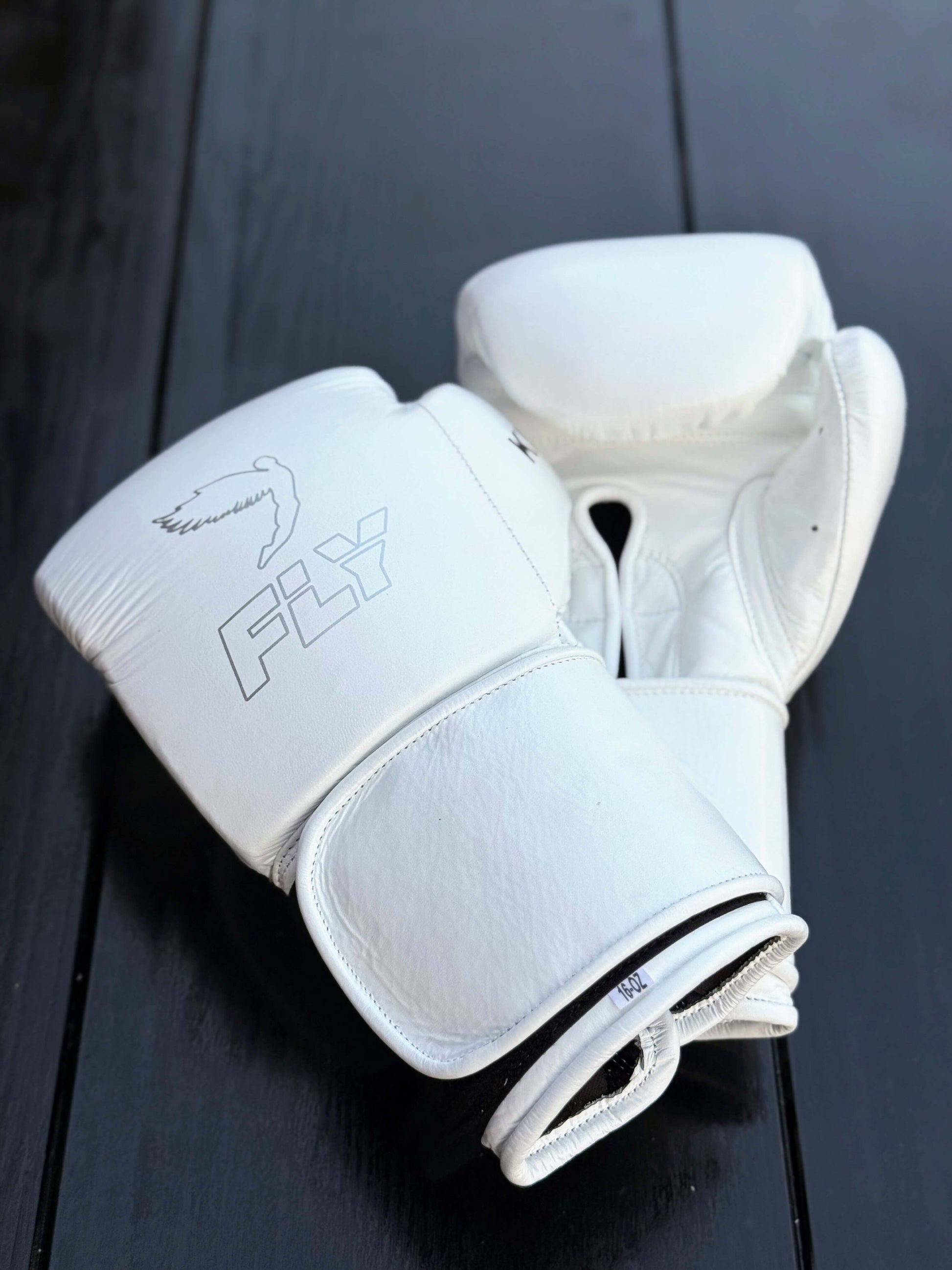 Fly White Boxing Gloves 14oz Premium Training Gloves View