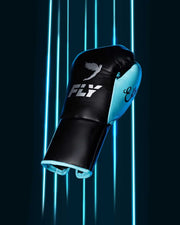 Fly Black/Blue 14oz Boxing Gloves High Quality Gym Gloves