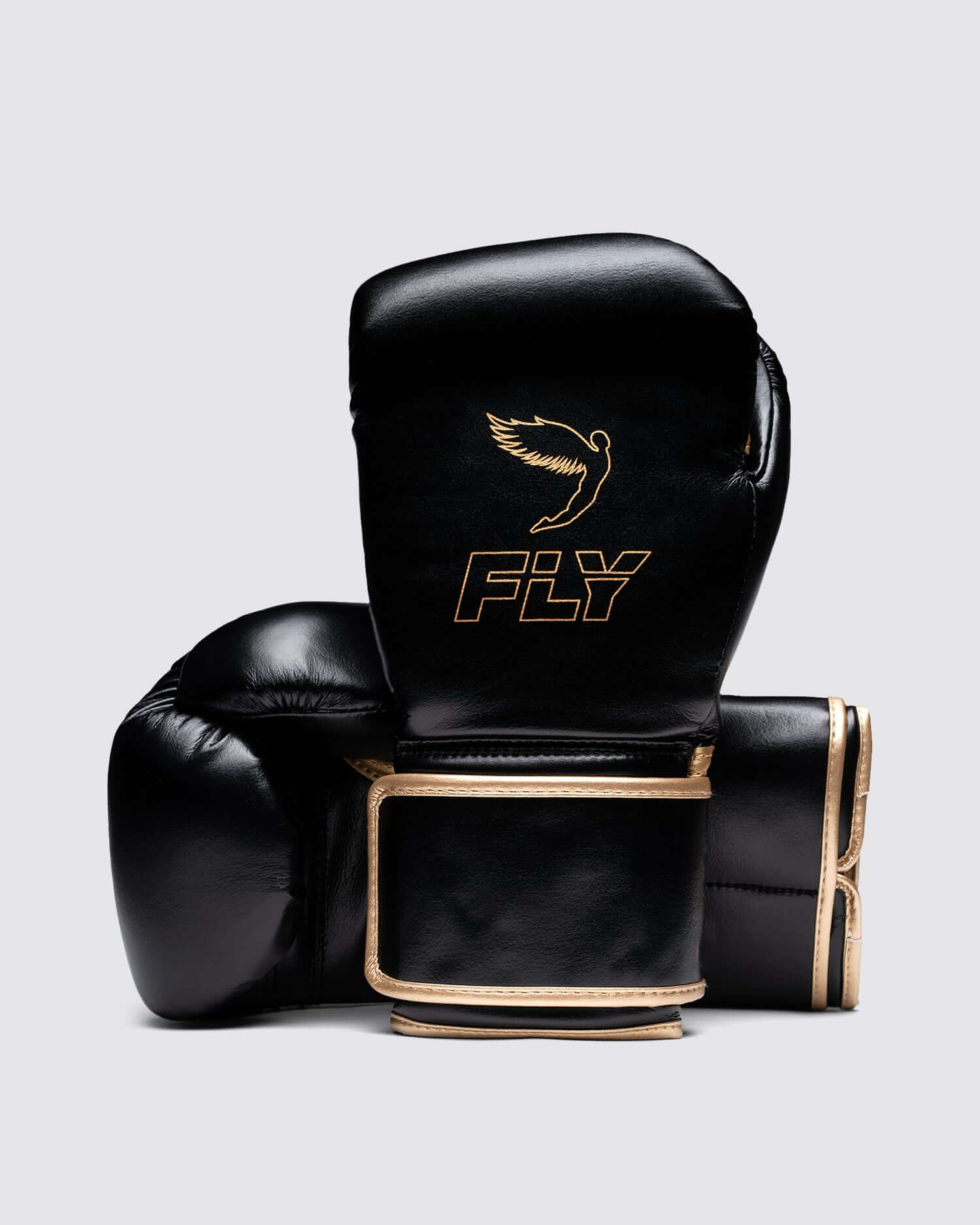 Fly Black/Gold Boxing Gloves Premium Gym Training Pair