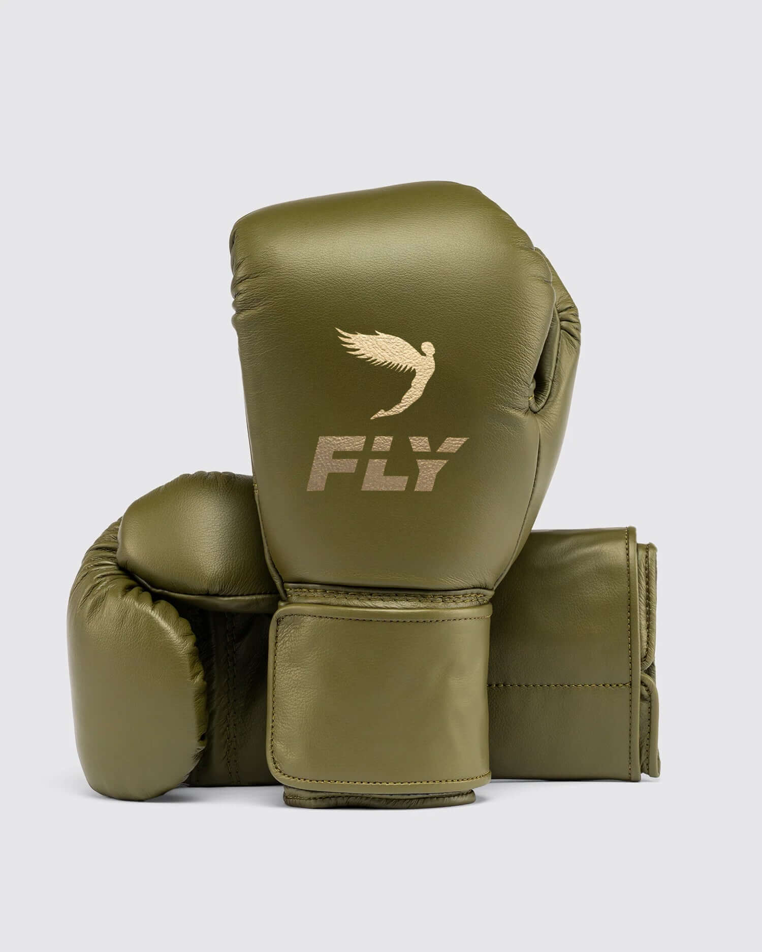 Fly Green Leather Boxing Gloves Classic Design Pair