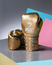 Fly Gold/Pink/Yellow/Blue Lace-Up Boxing Gloves Classic Training Gloves