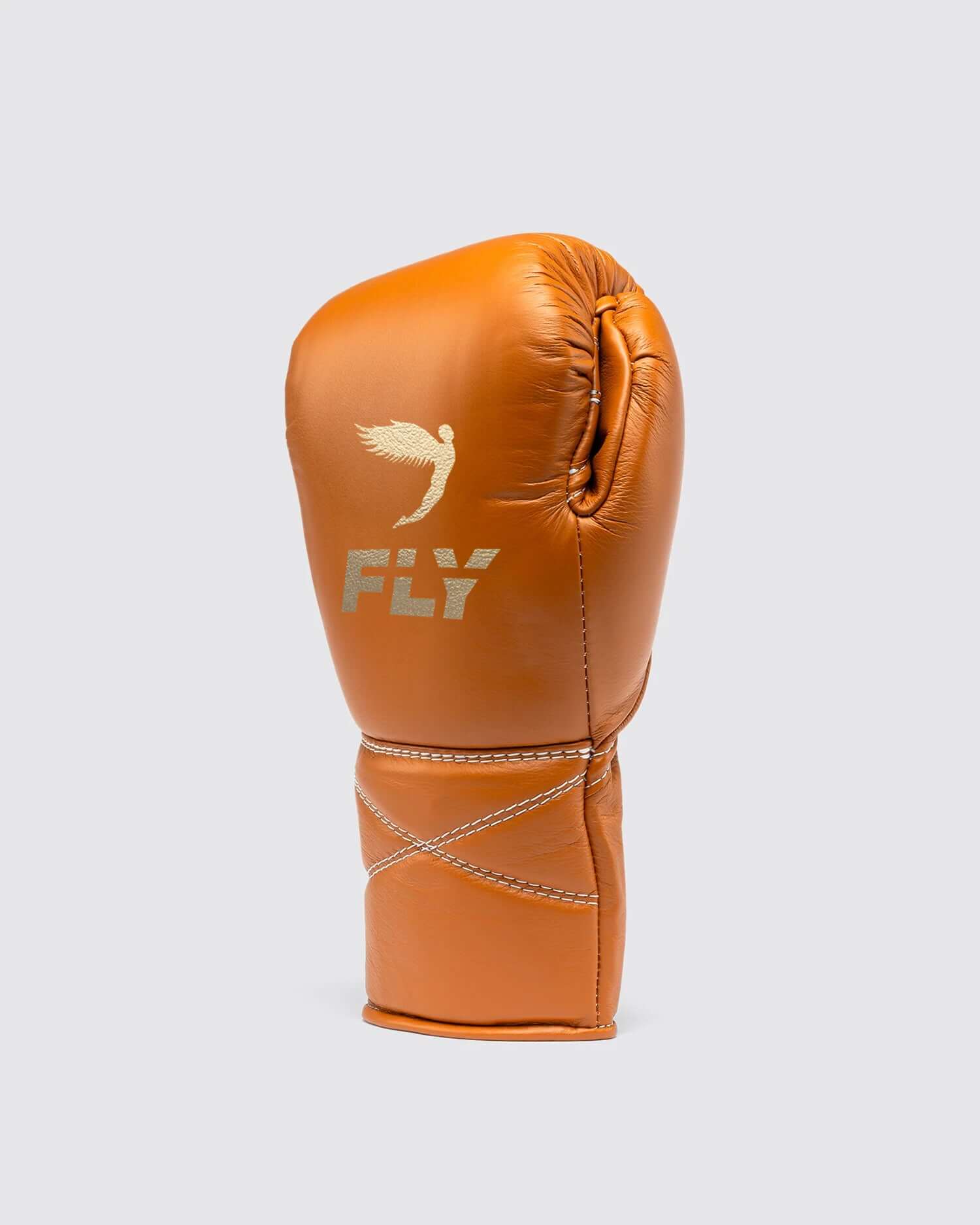 Fly Orange Lace-Up Boxing Gloves Close Up Detail Back View