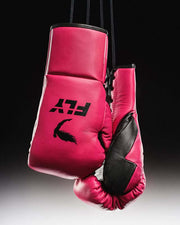Fly Pink/Black Leather Boxing Gloves Custom Fit Training