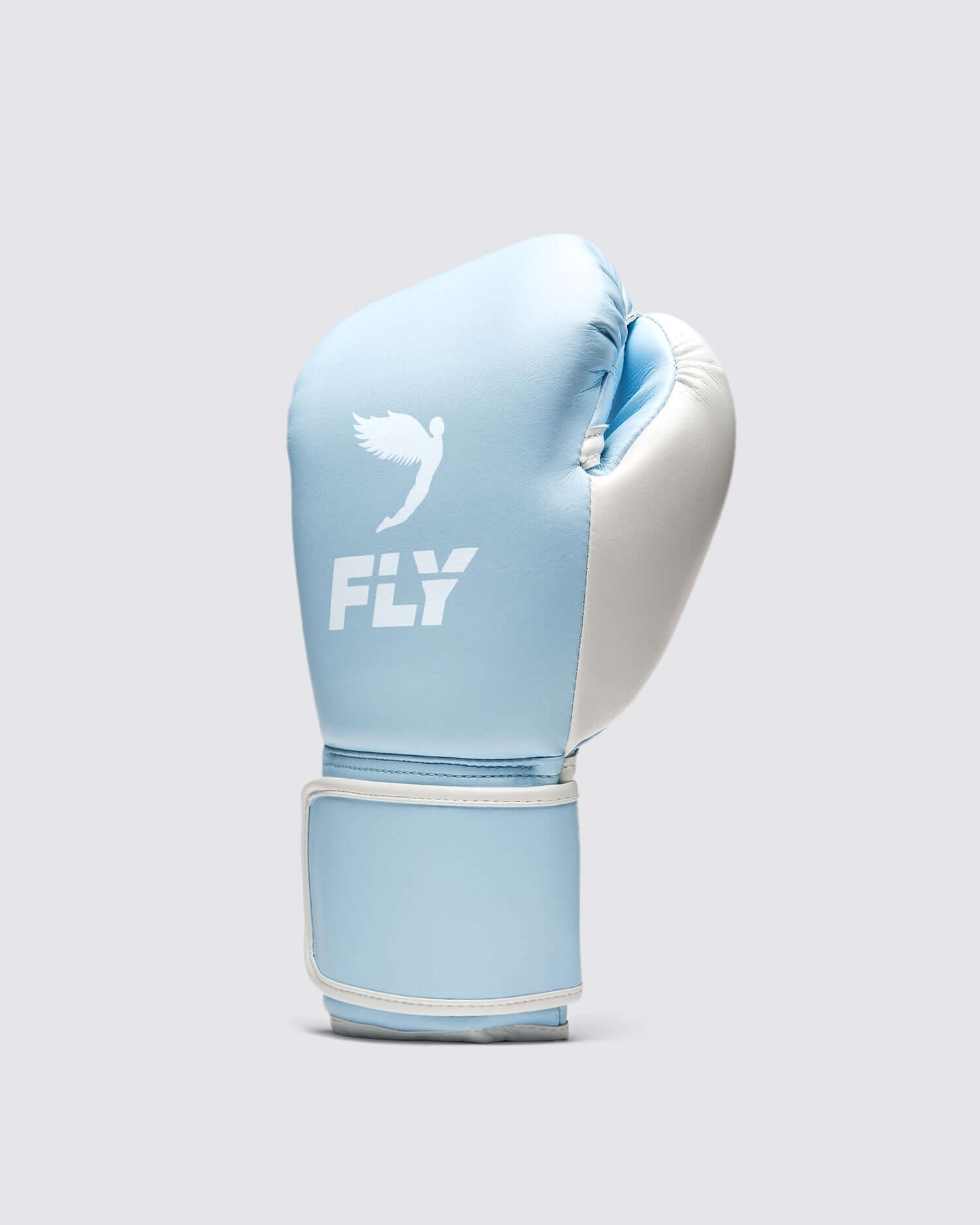 Fly Sky-Blue/White Boxing Gloves Durable Sparring Gloves Back View
