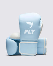 Fly Sky-Blue/White Boxing Gloves Durable Sparring Gloves