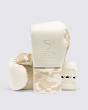 Fly White/Beige Boxing Gloves Beginner Friendly Training Gloves