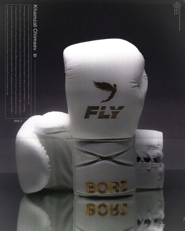 Fly White/Gold Boxing Gloves Durable Sparring Gloves