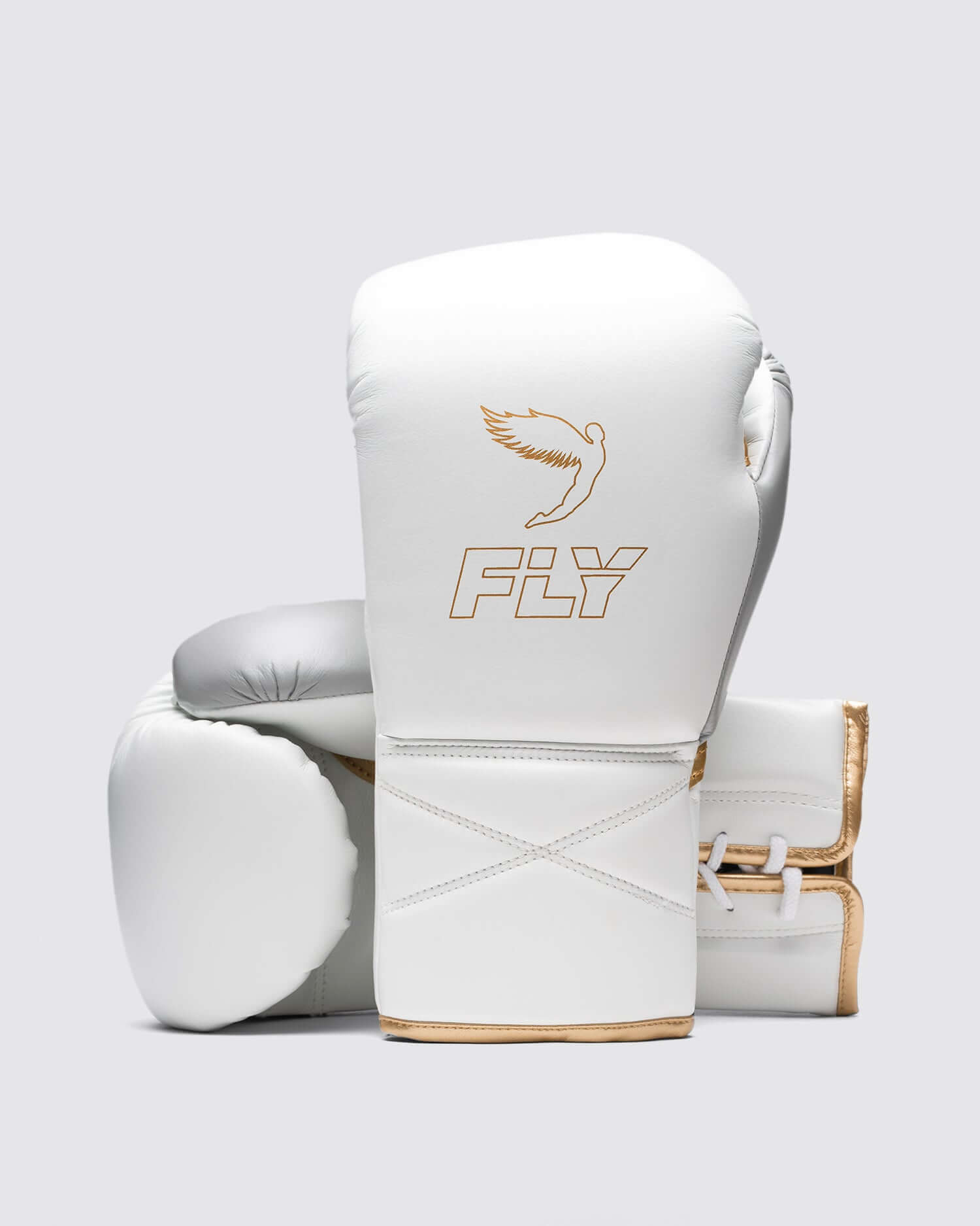 Fly White/Silver/Gold Boxing Gloves Durable Sparring Gloves