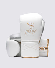 Fly White/Silver/Gold Boxing Gloves Durable Sparring Gloves