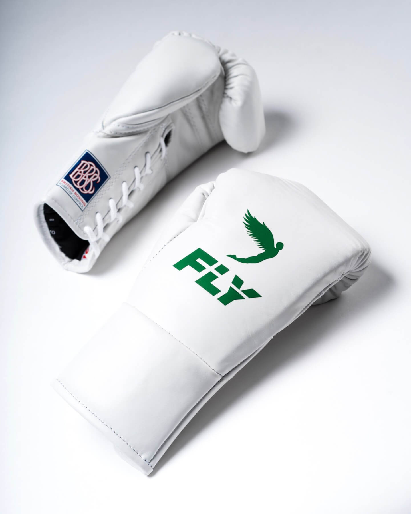 Fly Green White/Green Boxing Gloves 14oz Premium Training Gloves