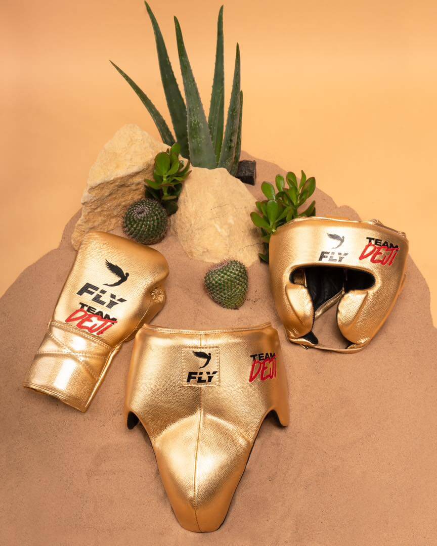 Fly Leather Boxing Set Golden Custom Training Collection
