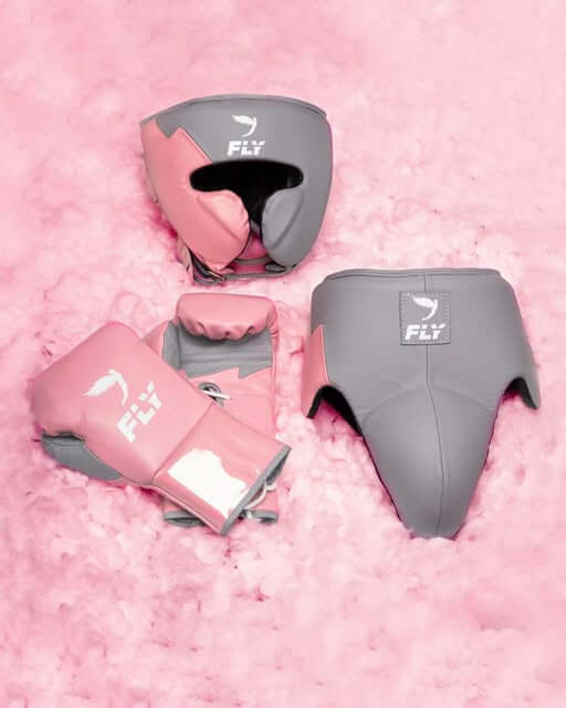 Fly Boxing Gloves Set Grey/Pink Great Value Training Pack