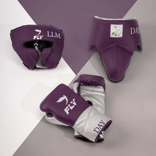 Fly Beginner Boxing Set Purple/Grey Gloves Training Kit