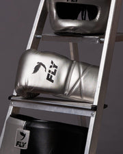Fly Leather Boxing Set Silver/Black Gym Training Kit
