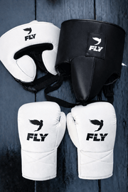 Fly White/Black Boxing Set Heavy Duty Gloves Training Collection