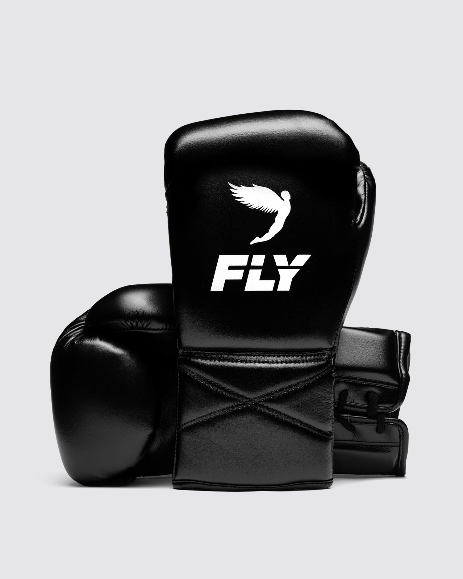 Fly Boxing Gloves Black/White | Lace-Up Gloves