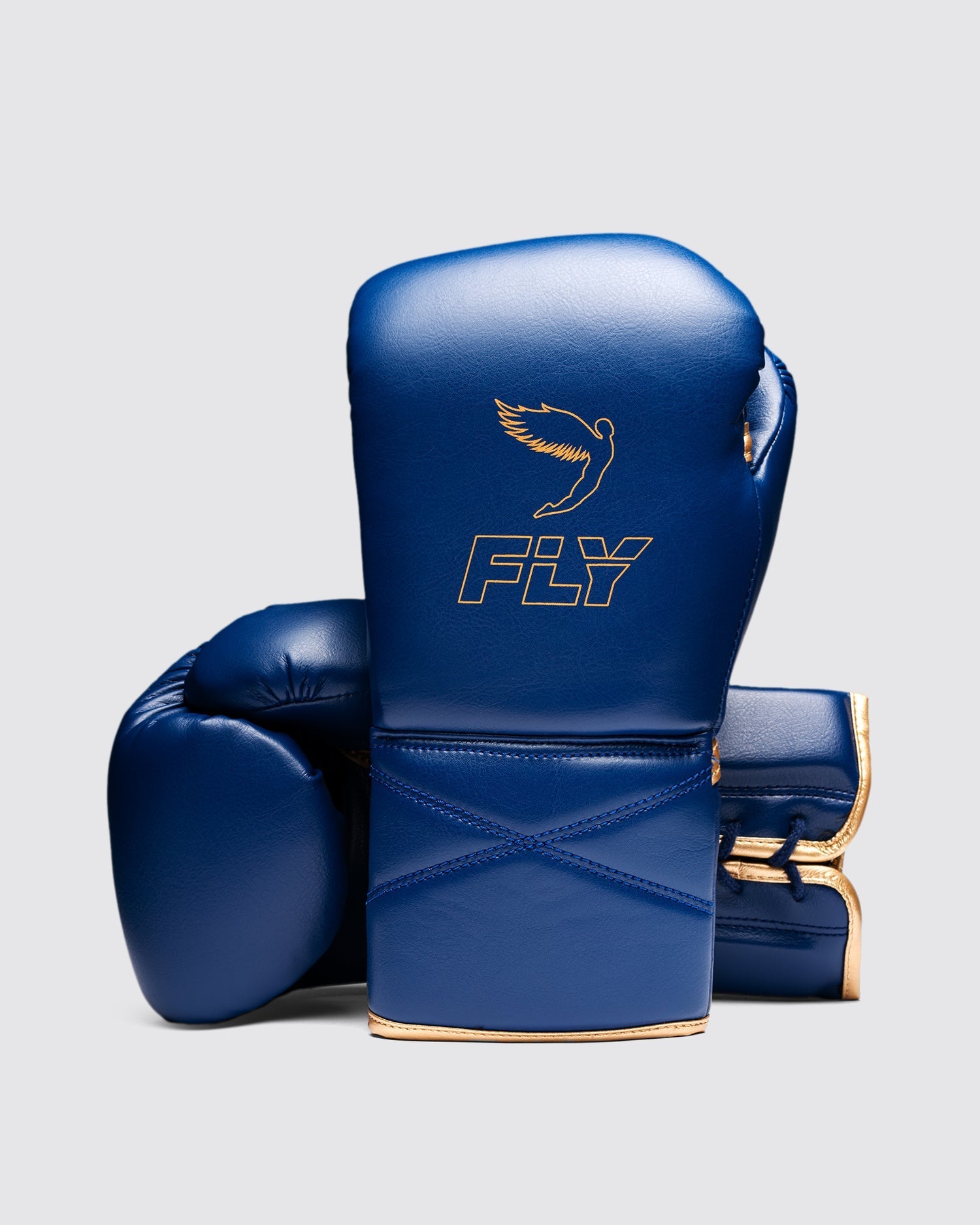Fly Boxing Gloves Blue/Gold | Lace-Up