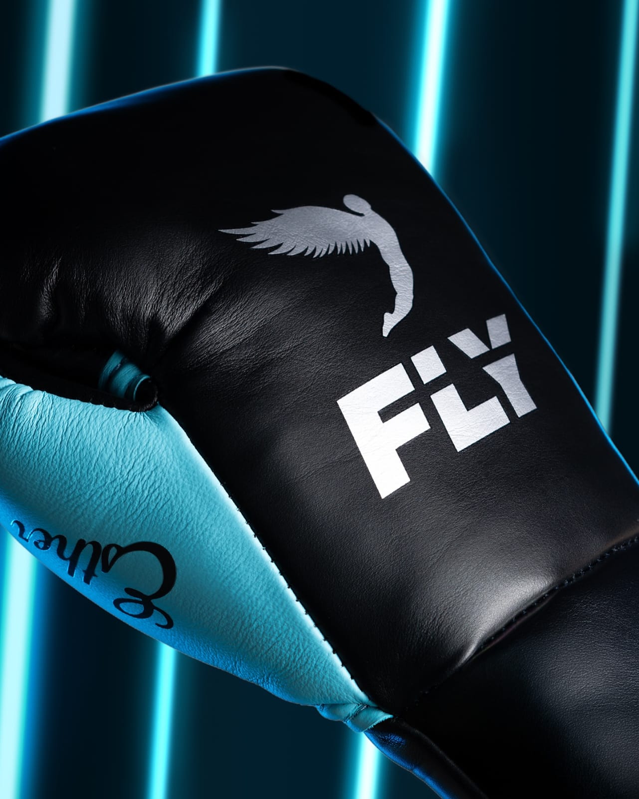 Fly Boxing Gloves Lace-Up| Black/Blue