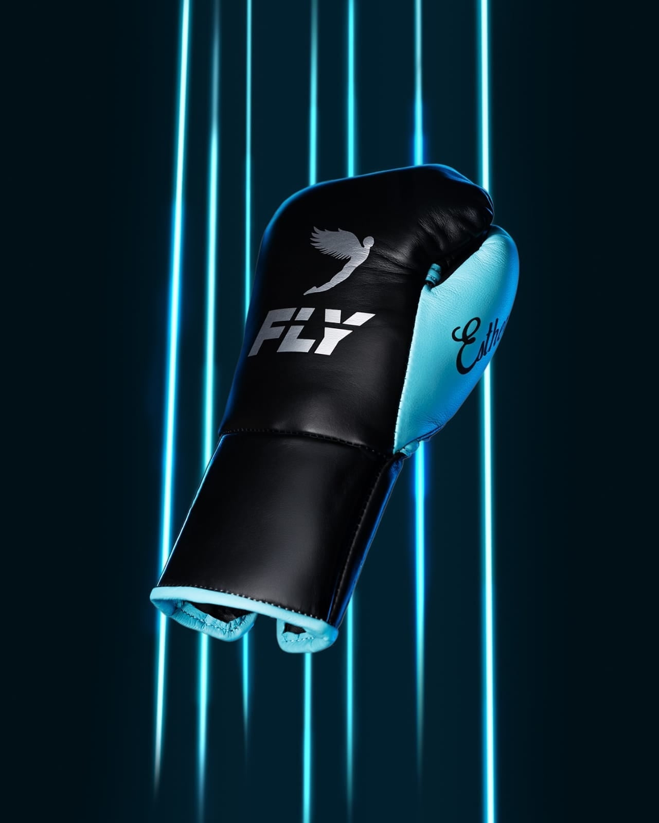 Fly Boxing Gloves Lace-Up| Black/Blue