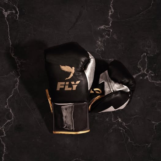 Fly Boxing Gloves Lace-Up | Black/Gold/Silver