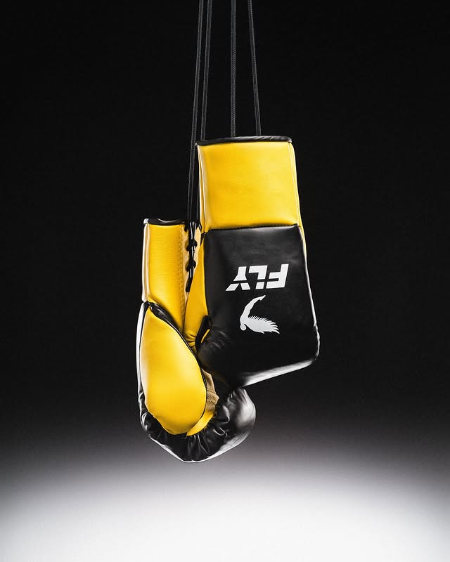Fly Boxing Gloves Lace-Up | Black/Yellow