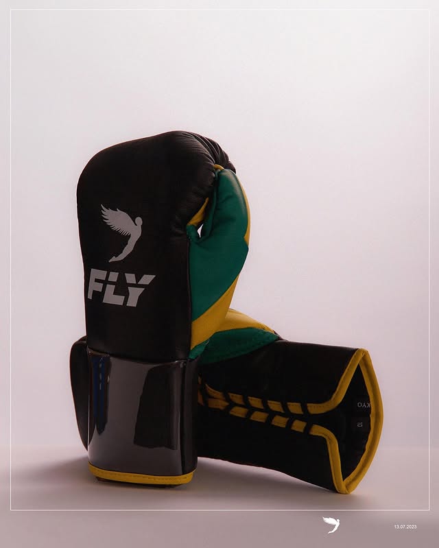 Fly Boxing Gloves Lace-Up | Black/Yellow/Green