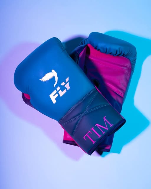 Fly Boxing Gloves Lace-Up | Blue/Dark-Blue/Pink